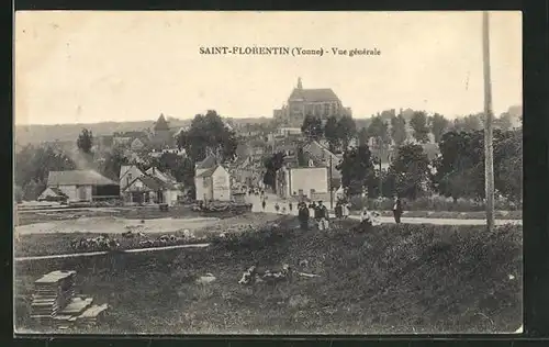 AK Saint-Florentin, Vue générale, Strassenpartie im Ortseingang