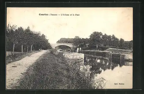 AK Courlon-sur-Yonne, L`Ecluse et le Pont