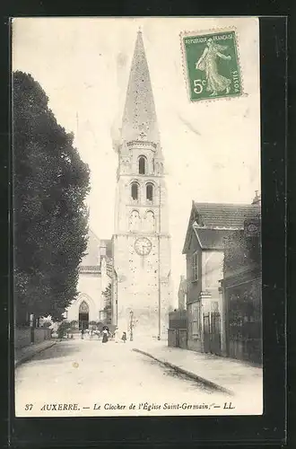 AK Auxerre, Le Clocher de l`Eglise Saint Germain