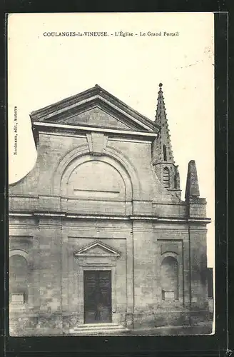 AK Coulanges-la-Vineuse, L`Église, Le Grand Portail, Kirche