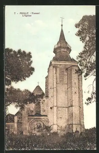 AK Poilly, L`Eglise, Motiv der Kirche