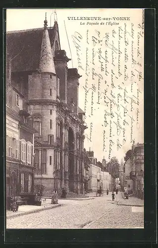 AK Villeneuve-sur-Yonne, La Facade de l`Eglise