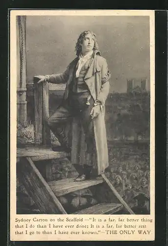 AK Schauspieler Martin Harvey as Sydney Carton in The Only Way