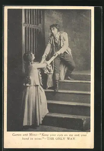 AK Schauspieler Martin Harvey and Mimi as Sydney Carton in The Only Way