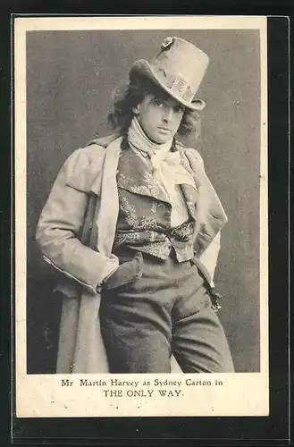 AK Schauspieler Martin Harvey as Sydney Carton in The Only Way