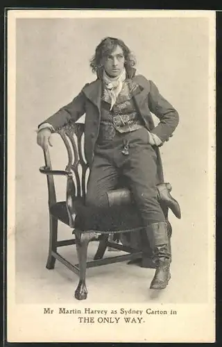 AK Schauspieler Martin Harvey as Sydney Carton in The Only Way