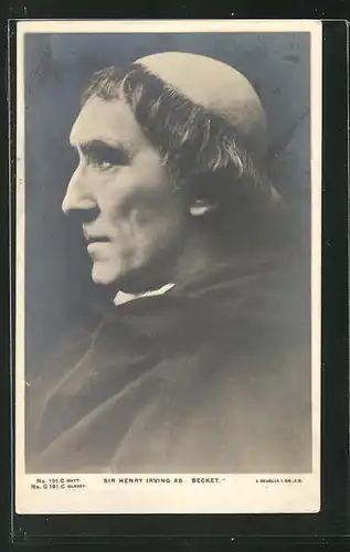 AK Schauspieler Henry Irving in dem Kostüm als Becket