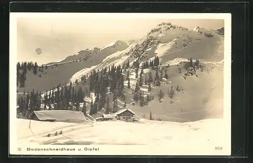 AK Bodenschneidhaus, Ansicht mit verschneiten Gipfel