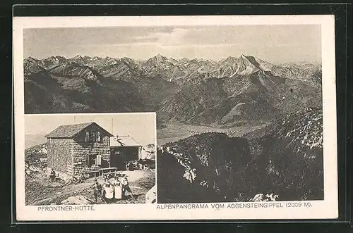 AK Pfrontnerhütte, Alpenpanorama vom Aggensteingipfel