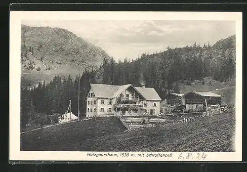 AK Holzgauerhaus, Ansicht mit Schroffenpass