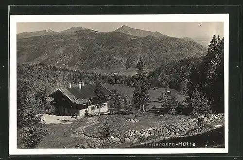 Foto-AK Hindenburg-Hütte, Panorama mit Umland