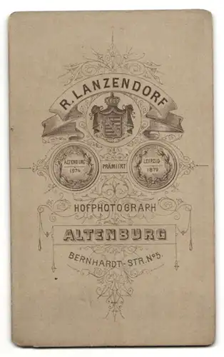 Fotografie R. Lanzendorf, Altenburg, Portrait halbwüchsiger Knabe mit zeitgenöss. Frisur