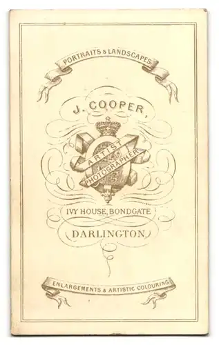 Fotografie J. Cooper, Darlington, Portrait junger Herr mit Kinnbart, UK