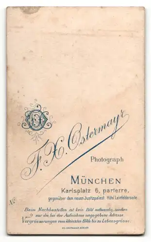 Fotografie F. X. Ostermayr, München, Portrait Soldat in Uniform