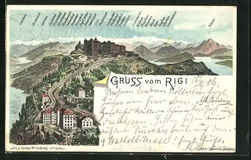 Lithographie Rigi, Panorama