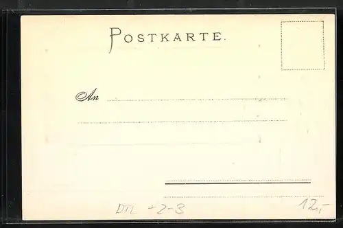 Passepartout-Präge-AK Chiemsee, Fraueninsel, Postbote mit einem Brief