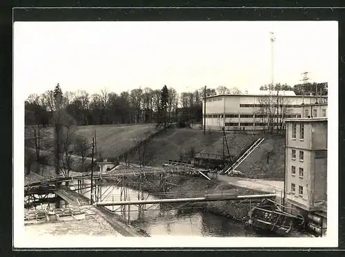 Foto-AK Cham, Erweiterung der Papierfabrik 1959