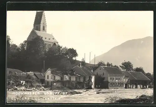 AK Bendern, Hochwasser 1927, Zerstörte Häuser