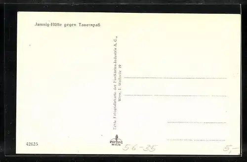 AK Jamnig-Hütte, Berghütte mit Blick gegen Tauernpass