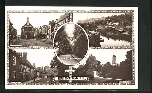 AK Bridgnorth, under the high Rock, Castle Ground, Mill Street, River Severn