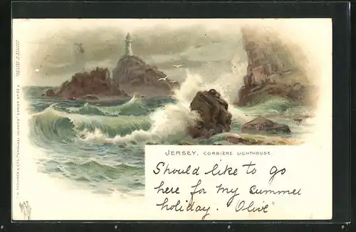 Lithographie Jersey, Corbiere Lighthouse