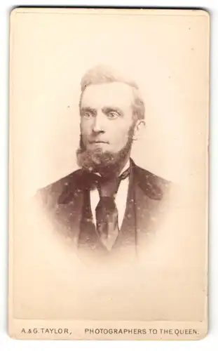 Fotografie A. & G. Taylor, London, Portrait Mann im Anzug mit Krawatte
