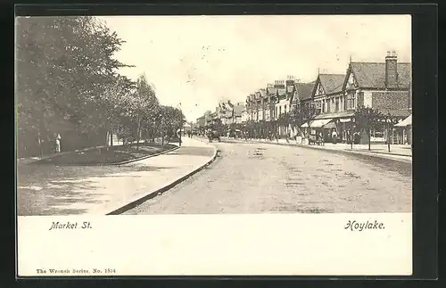 AK Hoylake, Market Street mit Häuserzeile