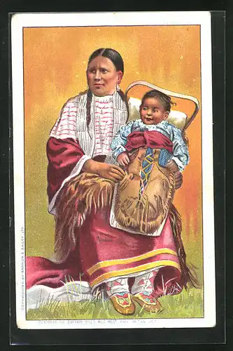 AK Indianerfrau mit ihrem Kind, Buffalo Bill`s Wild West