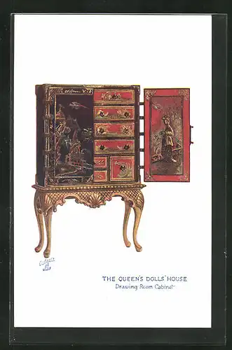 AK The Queen`s Dolls House, Drawing Room Cabinet