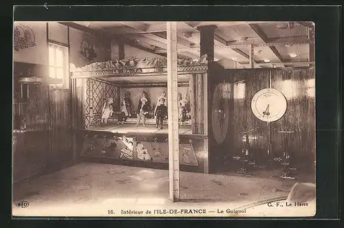 AK Passagierschiff Ile de France, Le Guignol / Puppentheater