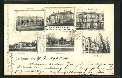 AK München-Haidhausen, Krankenhaus, Pavillon 1, Pavillon 2, Pavillon 3