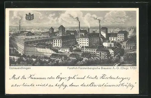 AK Donaueschingen, Fürstlich Fürstenbergische Brauerei AG