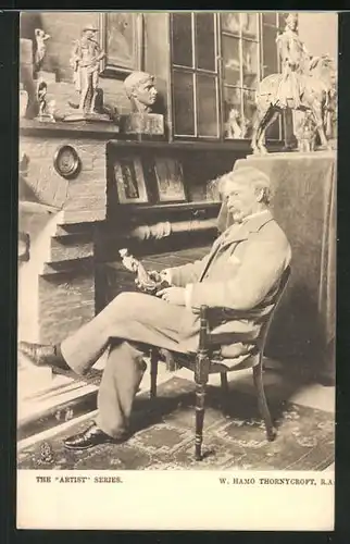 AK Maler W. Hamo Thornycroft auf einem Stuhl