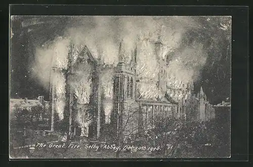 AK Selby, Selby Abbey, The Great Fire 1906