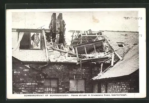 AK Scarborough, Bombardment, House stuck in Gladstone Road