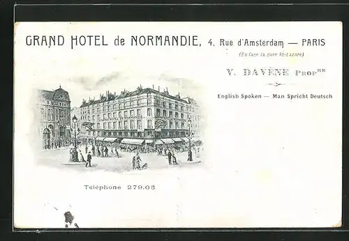 Künstler-AK Paris, Grand Hotel de Normandie
