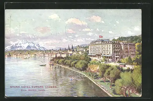 Künstler-AK Luzern, Grand Hotel Europe