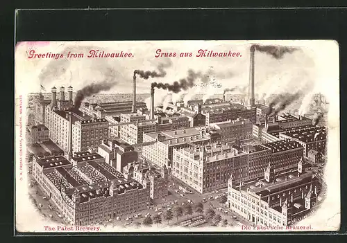 Lithographie Milwaukee, WI, the Pabst Brewery