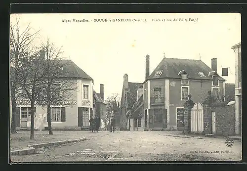AK Sougé-le-Ganelon, Place et rue du Puits-Forgé