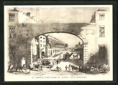 Künstler-AK Dublin, St. James Gate, Early 19th Century