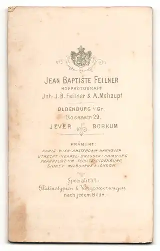 Fotografie Jean Baptiste Feilner, Oldenburg i. Gr., Portrait Herr mit Bart & Brille