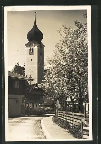 AK Westendorf, Blick auf den Kirchturm