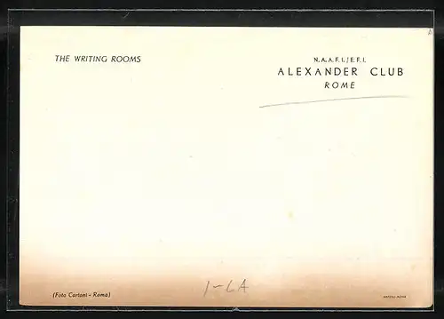 AK Rome, Alexander Club, The Writing Rooms