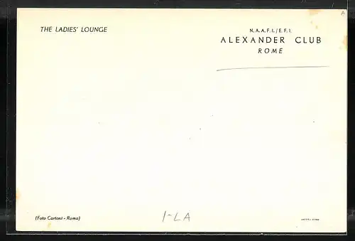 AK Rome, Alexander Club, The Ladies Lounge