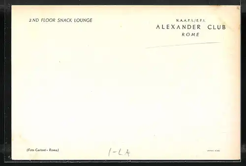 AK Rome, Alexander Club, 2nd Floor Snack Lounge
