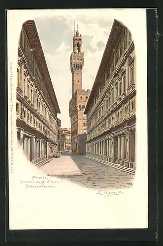 AK Firenze, Portico degli Uffizi e Palazzo Vecchio