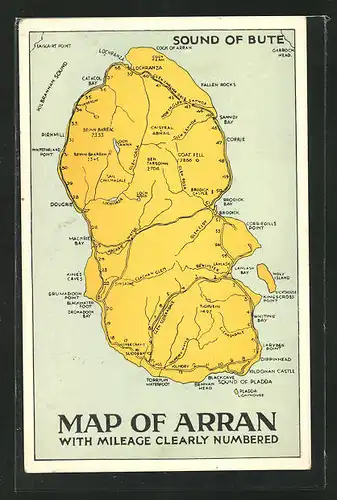 AK Arran, Landkarte der Insel Arran
