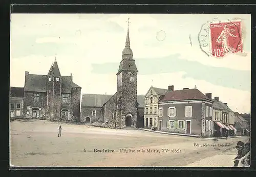 AK Bouloire, L'Eglise et la Mairie, XV siecle