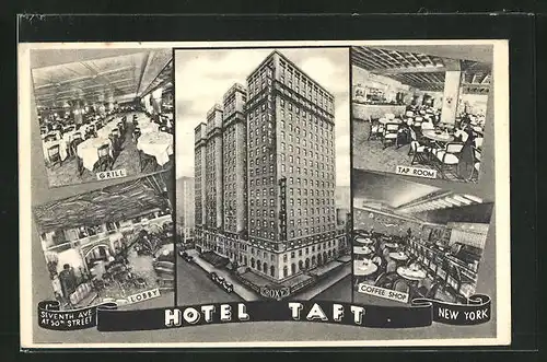 AK New York, NY, Hotel Taft-Lobby, Grill, Tap Room, Coffee Shop