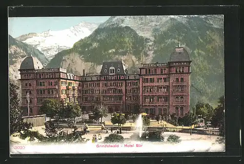 Künstler-AK Grindelwald, Blick auf das Hotel Bär